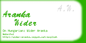 aranka wider business card
